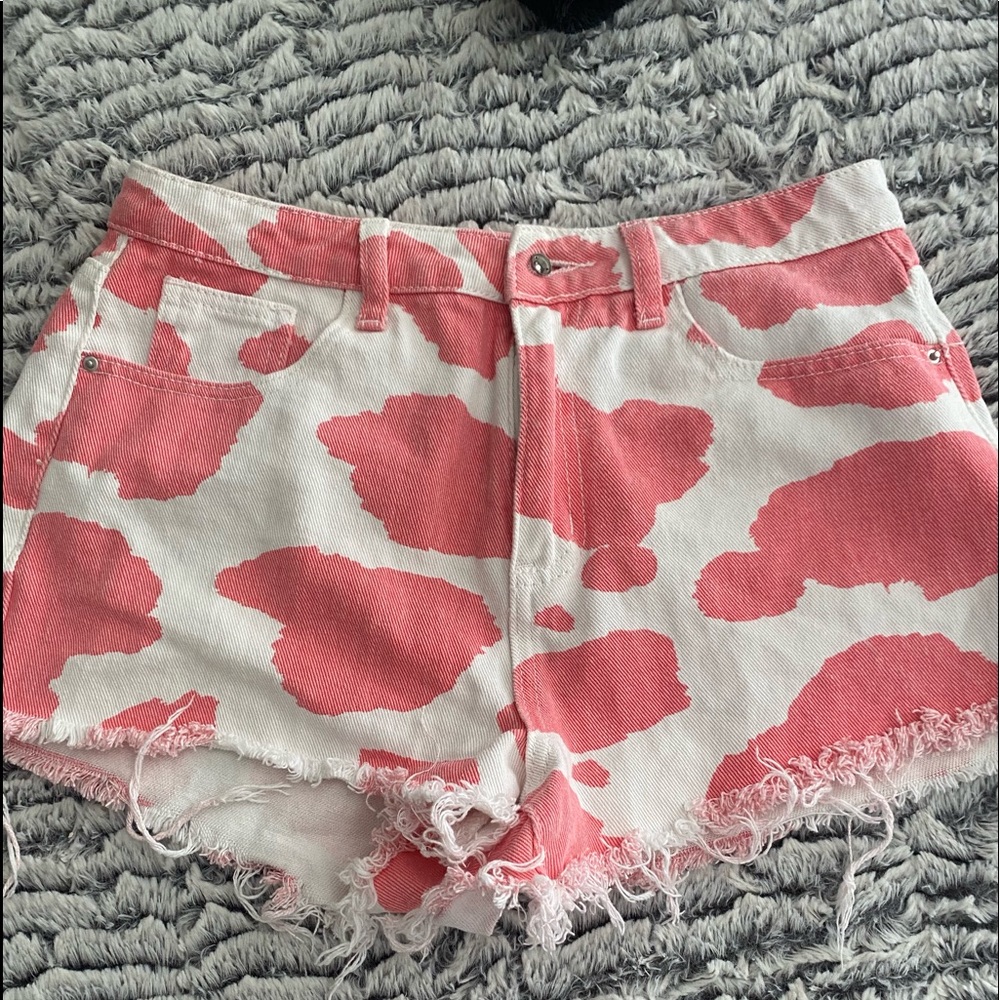 Cow print Jean shorts